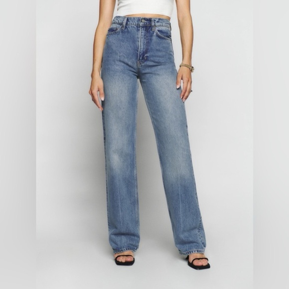Reformation Light Blue Straight Leg Jeans size 24 - Picture 3 of 14
